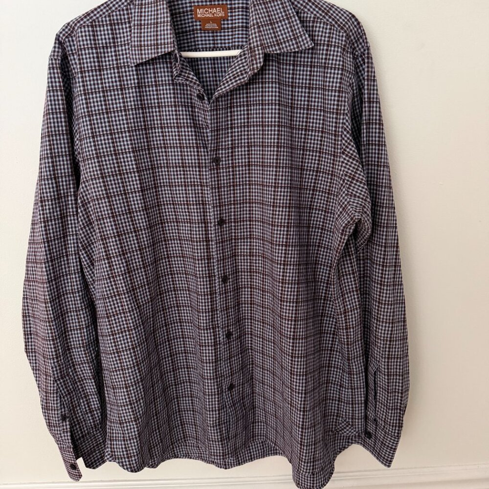Men's Michael Kors Long Sleeve Checked Shirt